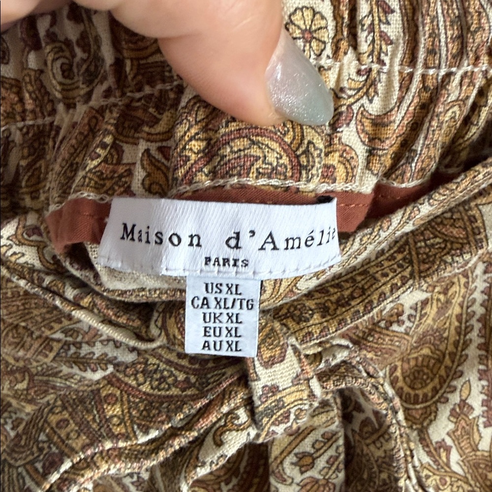 Maison D’Amelie Paisley Linen Pants - Picture 3 of 7